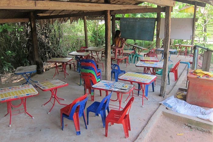 The jungle classroom when I arrived.