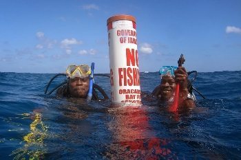 Locals are proud of their new marker keeping fishermen away from the reef.