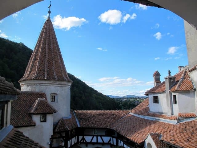 Bran Castle, built on a precipice to guard the gateway to Transylvania, has a commanding view of the surrounding countryside.