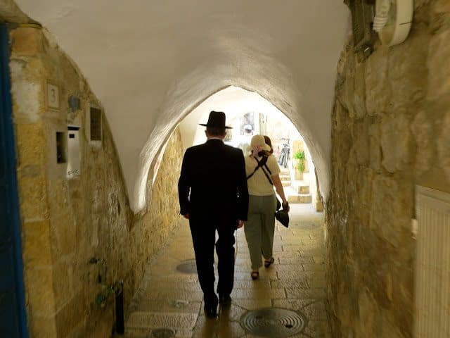 Walking through the Old City of Jerusalem.