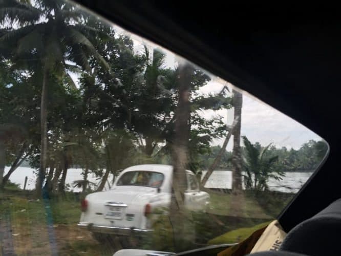 India Trip: An Indian-built Ambassador car on Monroe Island, Kerala India.