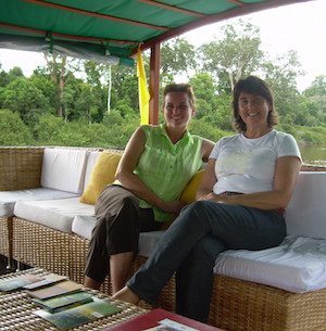 Gaye Thavisin and Lorna Dowson-Collins of WOWBorneo, who operate three boats in the River Rungan in Borneo. 