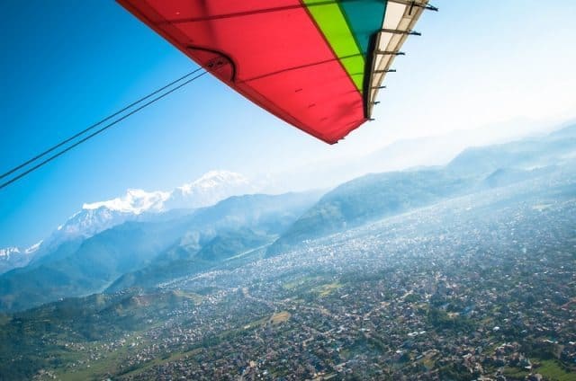 Soaring above Pokhara, Nepal.
