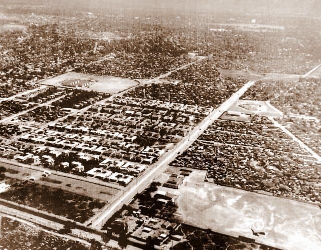 Aerial shot of Trench Town in 1955. Photo taken by Jack Tyndale.