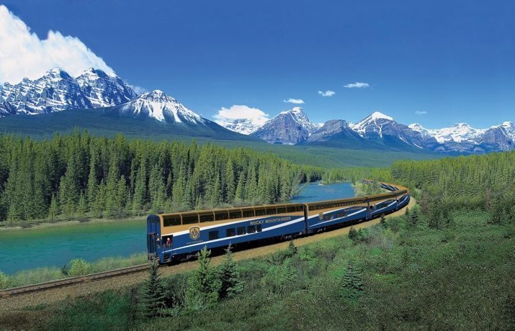 The Rocky Mountaineer traverses the Canadian Rockies.