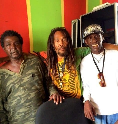 Ziggy Soul (in the center) from the band, "Livynkulcha' was recording a song in the Trench Town Culture Yard the day I stopped by.