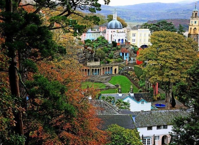 Portmeirion is an Italian-style tourist village in Gwynedd, North Wales designed and built by architect Sir Clough Williams-Ellis between 1925 and 1975. Many visitors recognize it as a filming location and setting for 