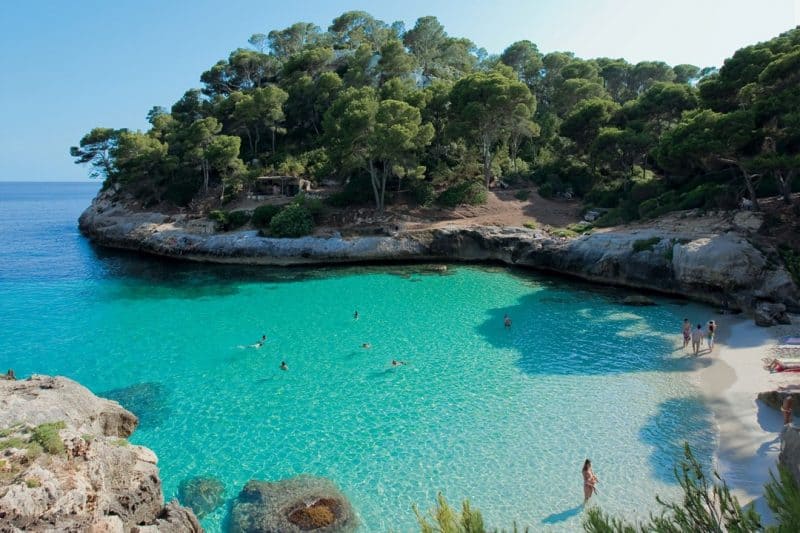 The beach at Calamitjaneta, Menorca, Spain. CN Traveler photo.