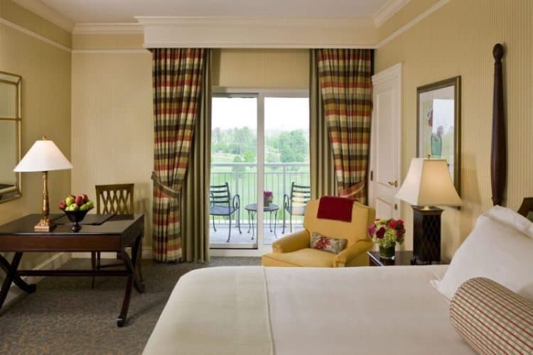 An elegant and comfortable room at the Ballantyne Hotel and Lodge.