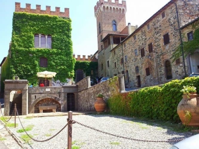 The terrace and castle, called the Castello, in Tuscany. Gaby Koeppel photos.