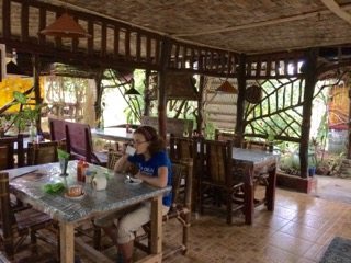 Enjoying Sumatran coffee at Mega Inn’s restaurant. elephants
