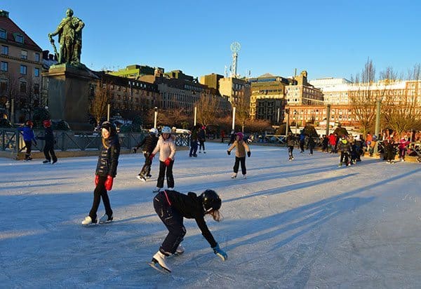 Ice skaters enjoying the season at Christmastime in Stockholm. Sonja Stark photos.