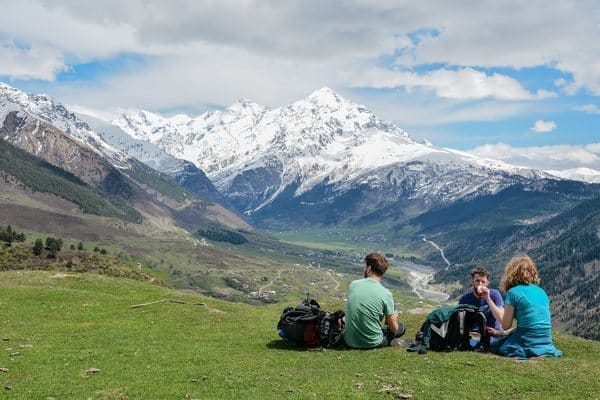 Hiking in Svaneti: Overlooking the Enguri Valley between Mestia and Zhabeshi. Giacomo Frison photos.