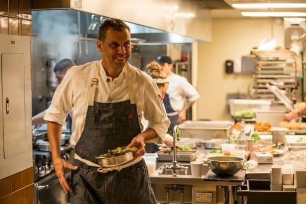 Chef John Brand, running the kitchen at Hotel Emma.