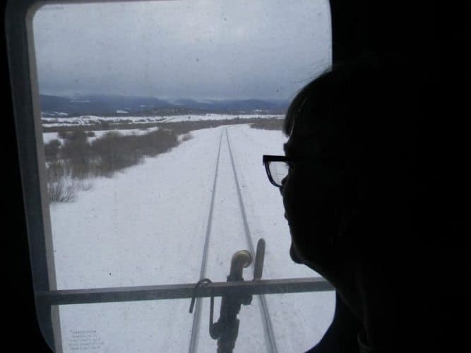 Looking out the back of the Amtrak train across the US. Sharon Roth photos.