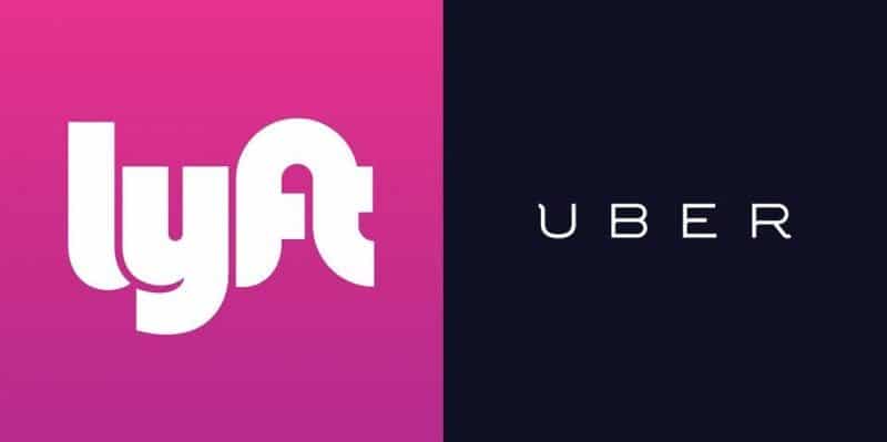 The two most popular rideshare apps, Uber and Lyft.