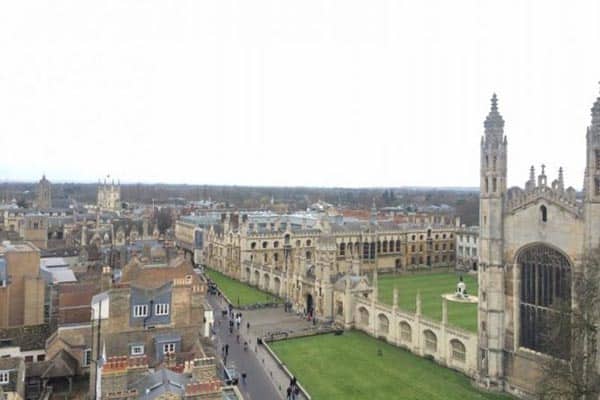 The view from the Tower at Great St. Mary's is spectacular. Look over at the University town from one side, and then switch to the other side for an aerial view of Parker's Piece. Rhea Cawsi Dhanbhoora photos.