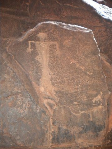 Ancient rock drawings, such as this one at Khazali Canyon, show that Wadi Rum has been privy to 12,000 years of human occupation