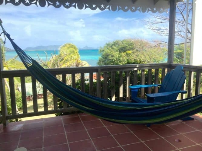 The view from the Green Cottage at Bayaleau in Carriacou, Caribbean. Ann Banks photos.