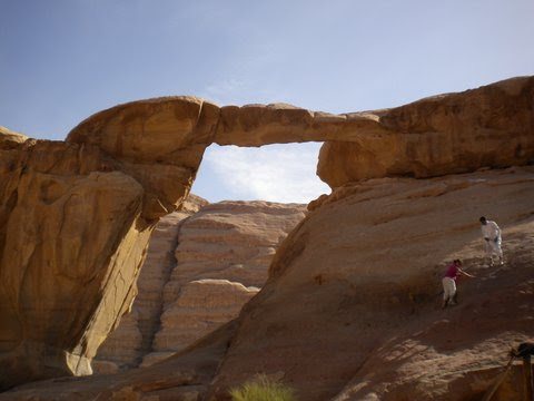Natural rock bridges such as Um Fruth, are a temptation to climbers.