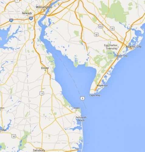 Delaware is easy to get to via the ferry from Cape May, NJ. 