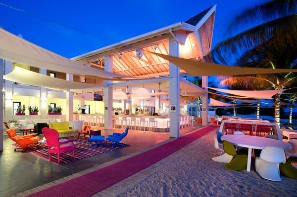 Papagayo Design Hotel’s beachfront in Curacao. 