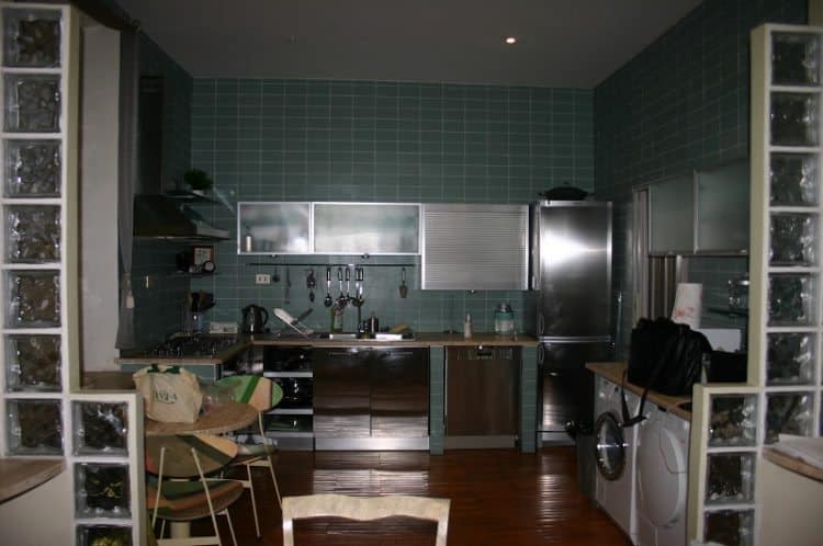 The apartment's kitchen. 