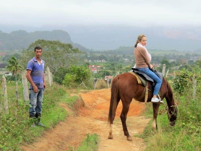 Horseback riding in Vinales, Cuba.