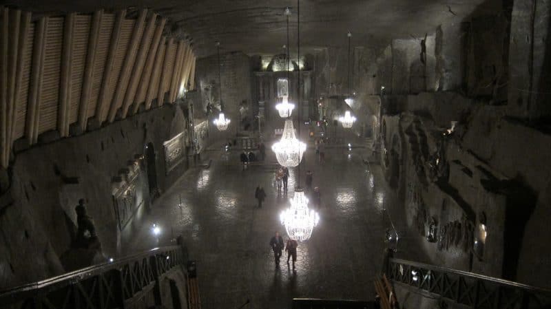 The cathedral in the Wieliczka salt mine in Poland.