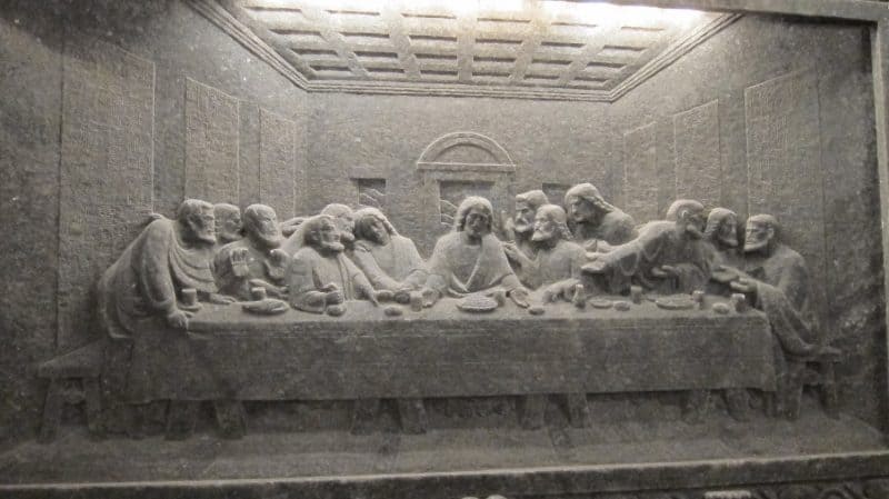 A fresco of the Last Supper.