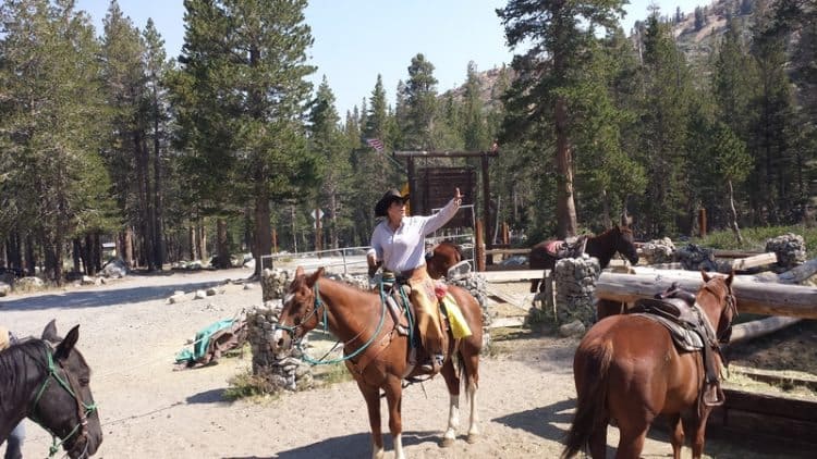 Courtney, the guide on the trail ride through Mammoth Lakes.