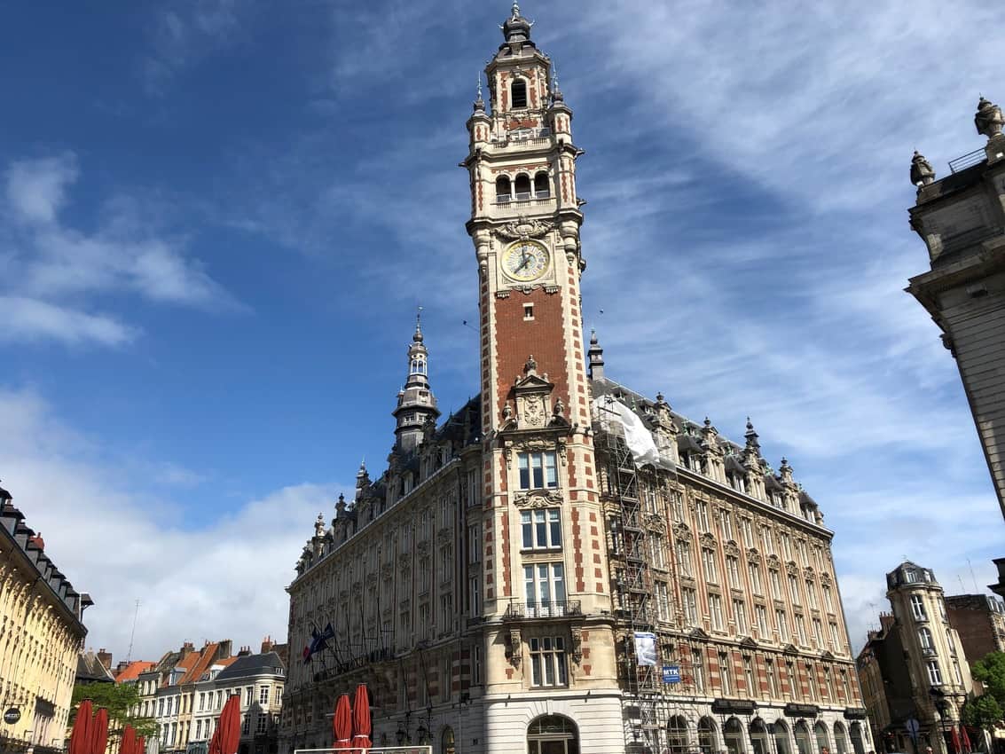 The Chamber of Commerce building in downtown Lille, France.