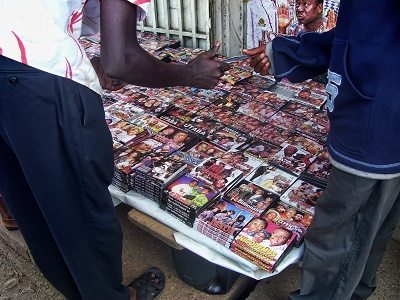 Videos for sale in the markets.