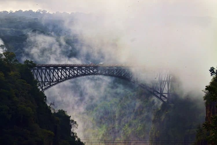 Victoria Falls, as viewed from the Victoria Falls Hotel, Zimbabwe