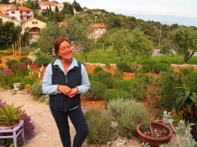 The proprietor of a local herb garden where essential oils are collected in Losinj.