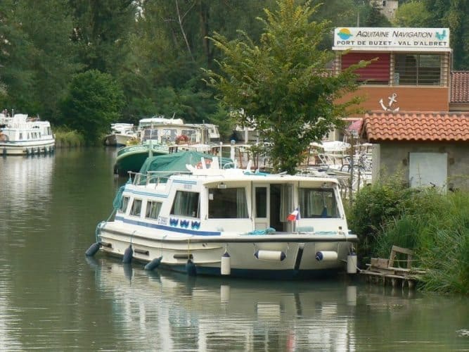A barge in Aquitaine, France. You can now rent barges like this to travel in Poland.
