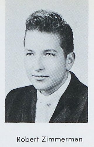 Robert Zimmerman, aka Bob Dylan, in his high school yearbook in Hibbing, Minnesota.