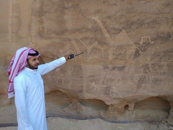 Saudi Arabia is full of ancient rock carvings like these in the Empty Quarter.