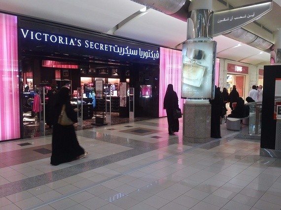 A popular store in Saudi Arabia is Victoria's Secret, here a store in an urban mall.