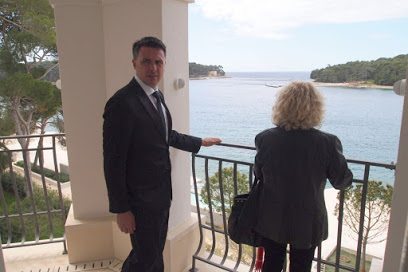 Enjoying the view in a luxury hotel in Croatia.