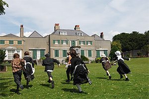 A garden at Preston Manor, a site to see in Brighton, England.