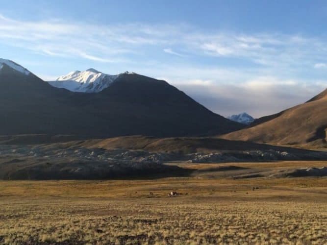 After four days of hiking, this was our camp spot on day four where I chipped my tooth. It looks tiny and isolated against the dramatic mountains: no crowds here!