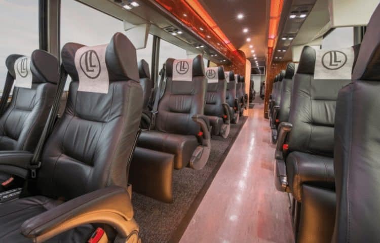 The interior of the custom designed coaches that LimoLiner uses are appealing and comfortable. 