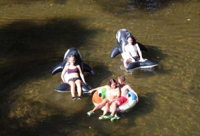Tubers enjoy a slow float on the Gunpowder River