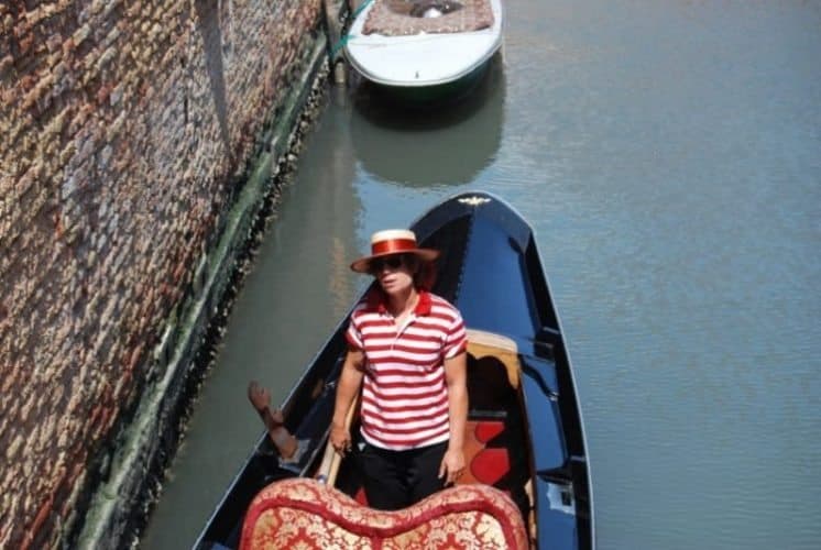 Venice's first woman gondolier, in service.