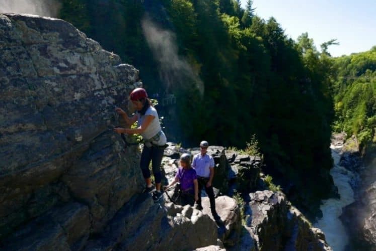 Hiking and rock climbing in the Canyon Sainte Anne.