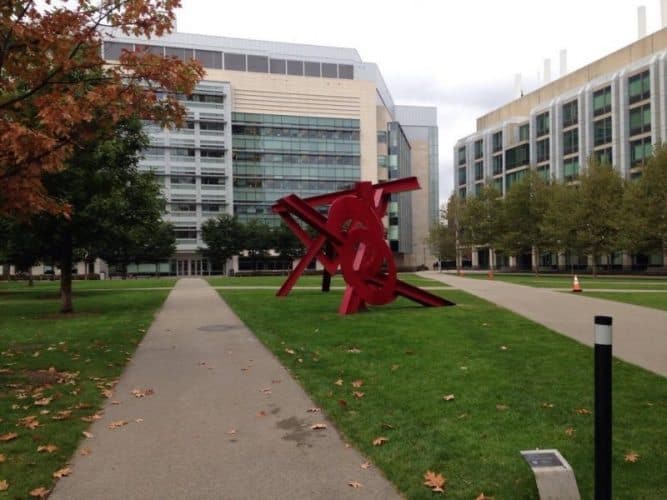 Sculpture by artist Mark di Suvero at MIT.