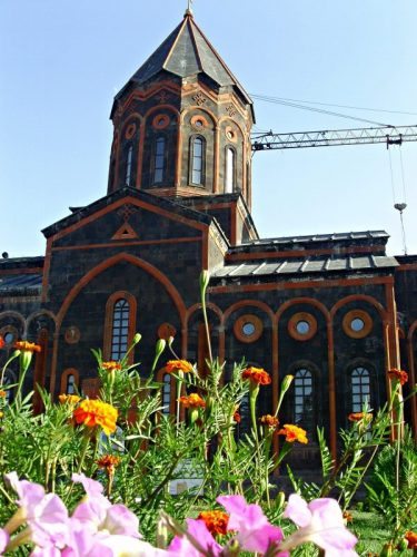 Gyumri’s St Saviour's Church (1850s, crane courtesy of 1988 earthquake facelift)