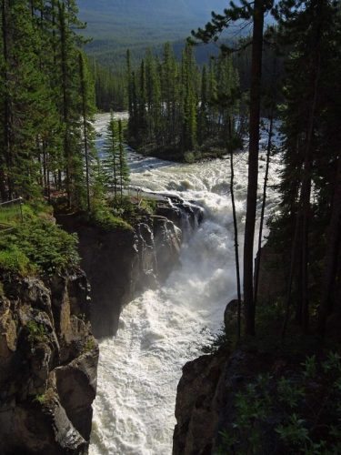 Sunwapta Falls, just one of many dramatic sites on this epic road trip.