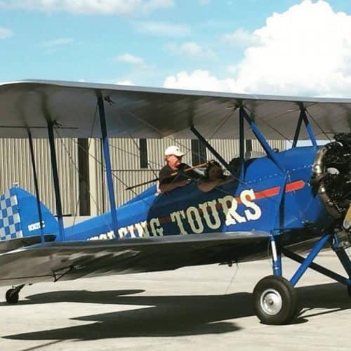 Marc Hightower powers up his biplane to take visitors on the ride of their lives in Sevierville, TN